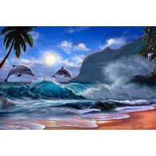 Dolphin Spirit Blue Sky Wall Mural