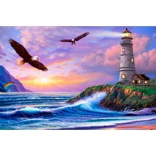 Eagle Sunrise Lighthouse 2 Wallpaper Mural