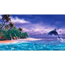 Tropical Dolphin Mural Wallpaper