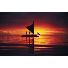 Sailing Outrigger, French Polynesia Wall Mural