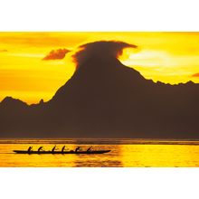 Sunset Over Moorea, French Polynesia 3 Wall Mural