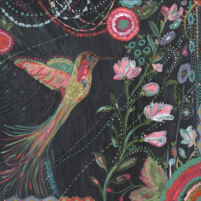 Humming-Bird-Mardi-Gras-Wallpaper-Mural