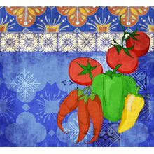 Esperanza Peppers - Blue Wall Mural
