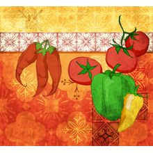 Esperanza Peppers - Orange Wall Mural