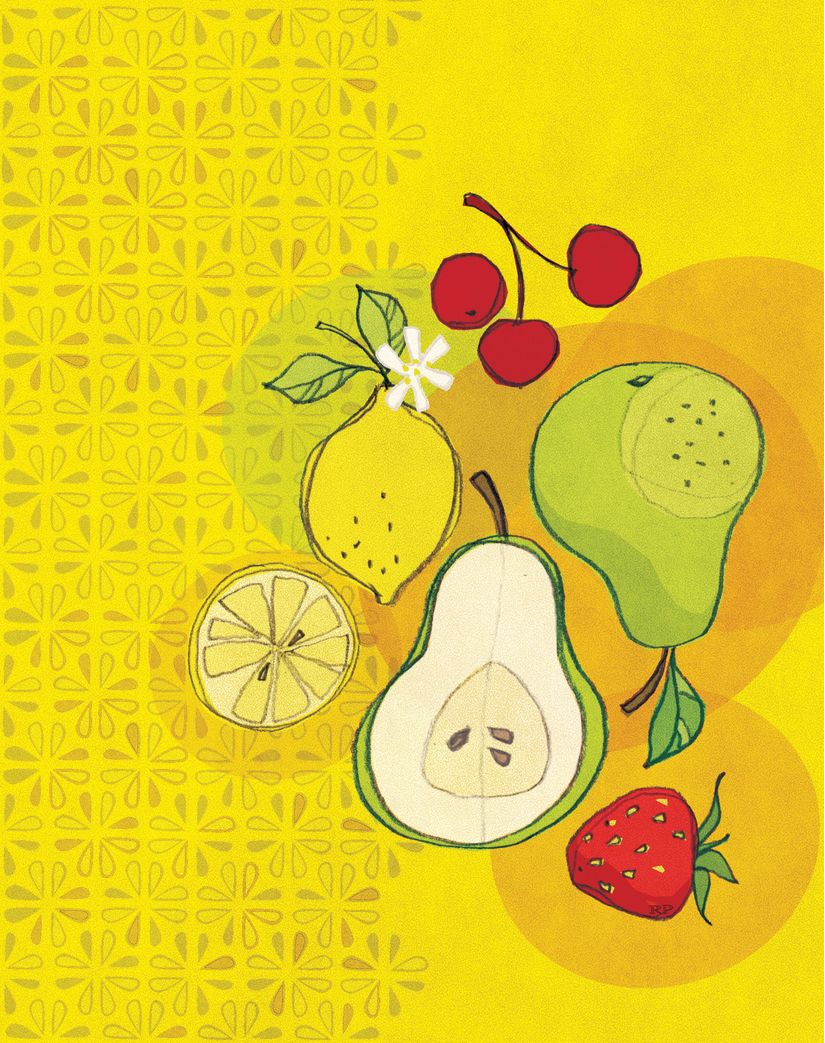Retro-Fruit-Yellow-Mural-Wallpaper