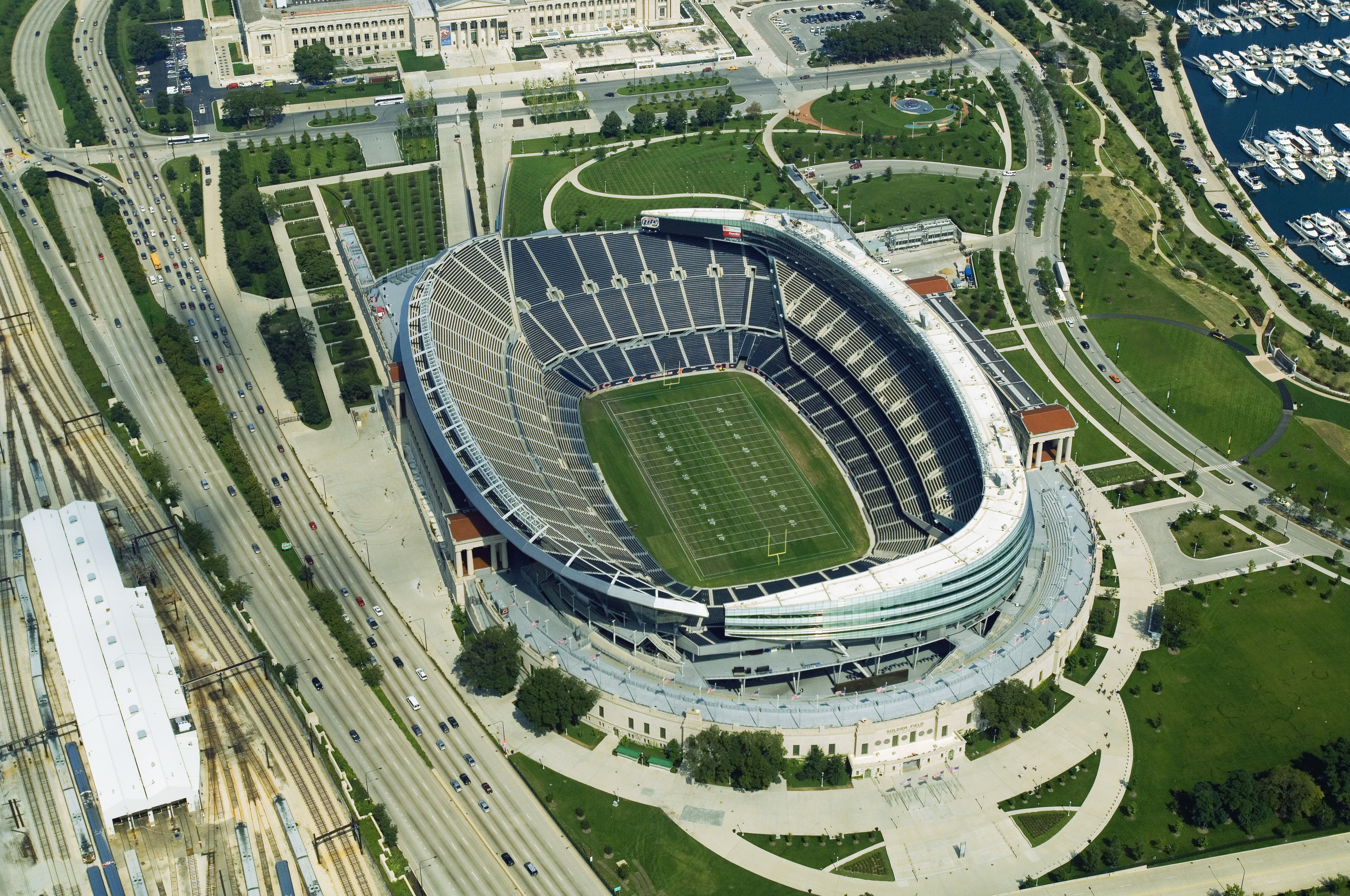 Soldier Field Blueprint Mural - Murals Your Way