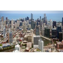 Chicago River - Aerial View Wallpaper Mural