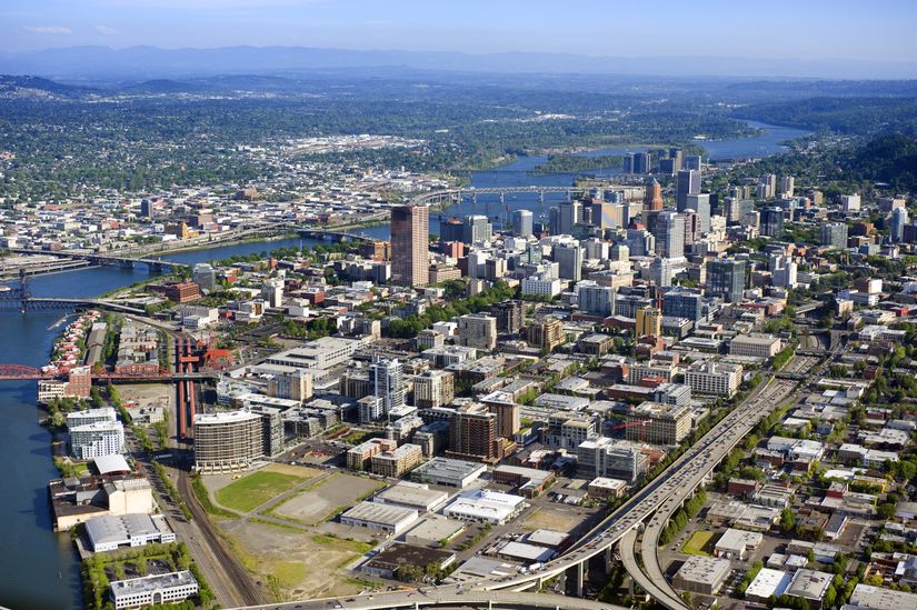 Portland - Aerial View Mural by Rosspilot - Murals Your Way