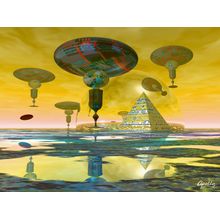 Golden Floaters Wall Mural