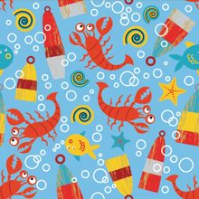 Lobsters - Blue Wallpaper
