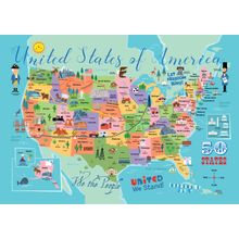 USA Map Wall Mural