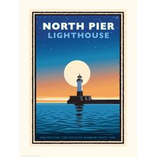 Lake Superior North Pier Lighthouse Wall Mural