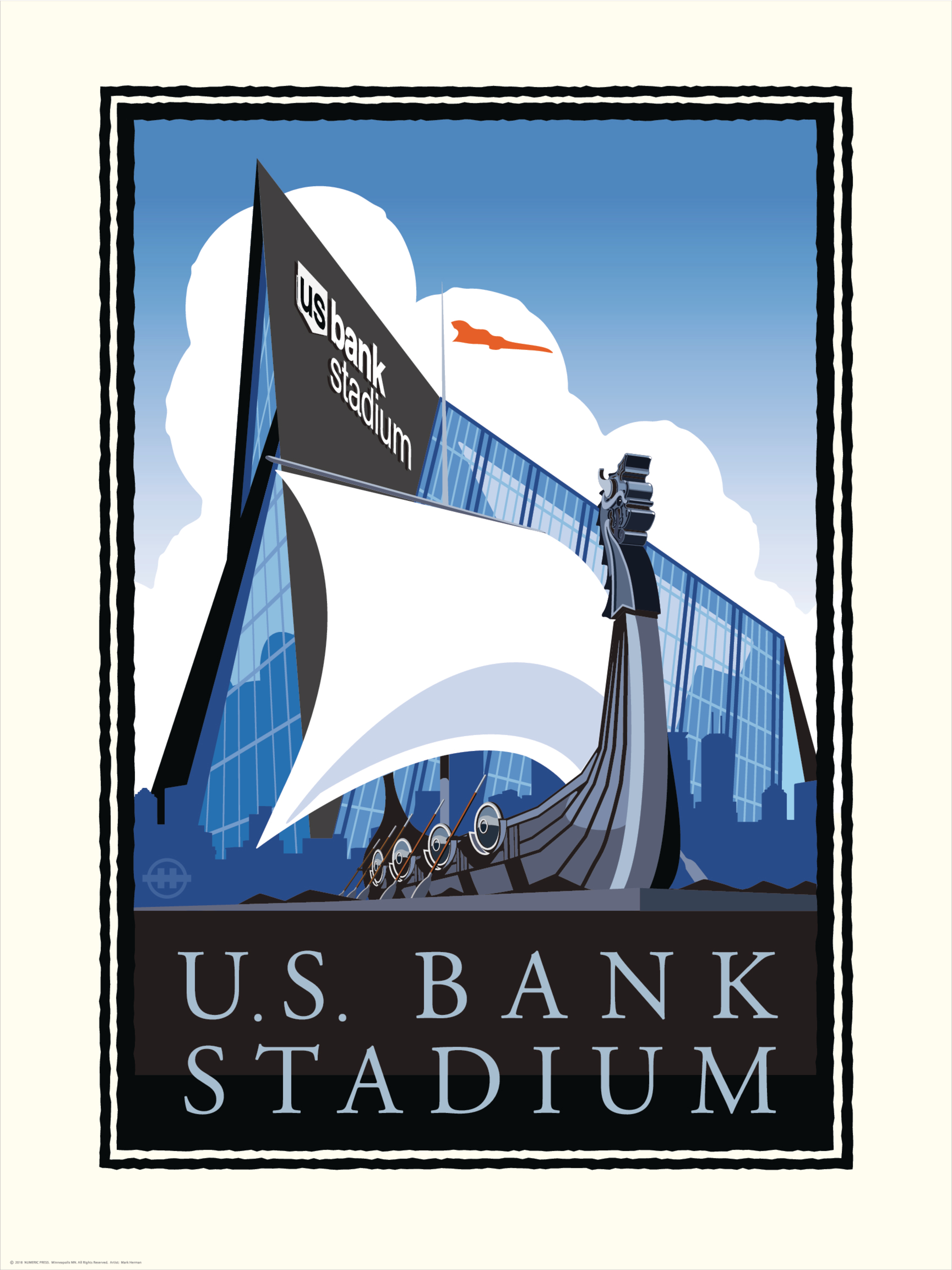 Minnesota Vikings, US Bank Stadium, Wall Art Print