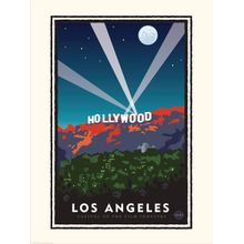 Hollywood Sign At Night Wallpaper Mural
