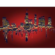 Skyline Red Wall Mural