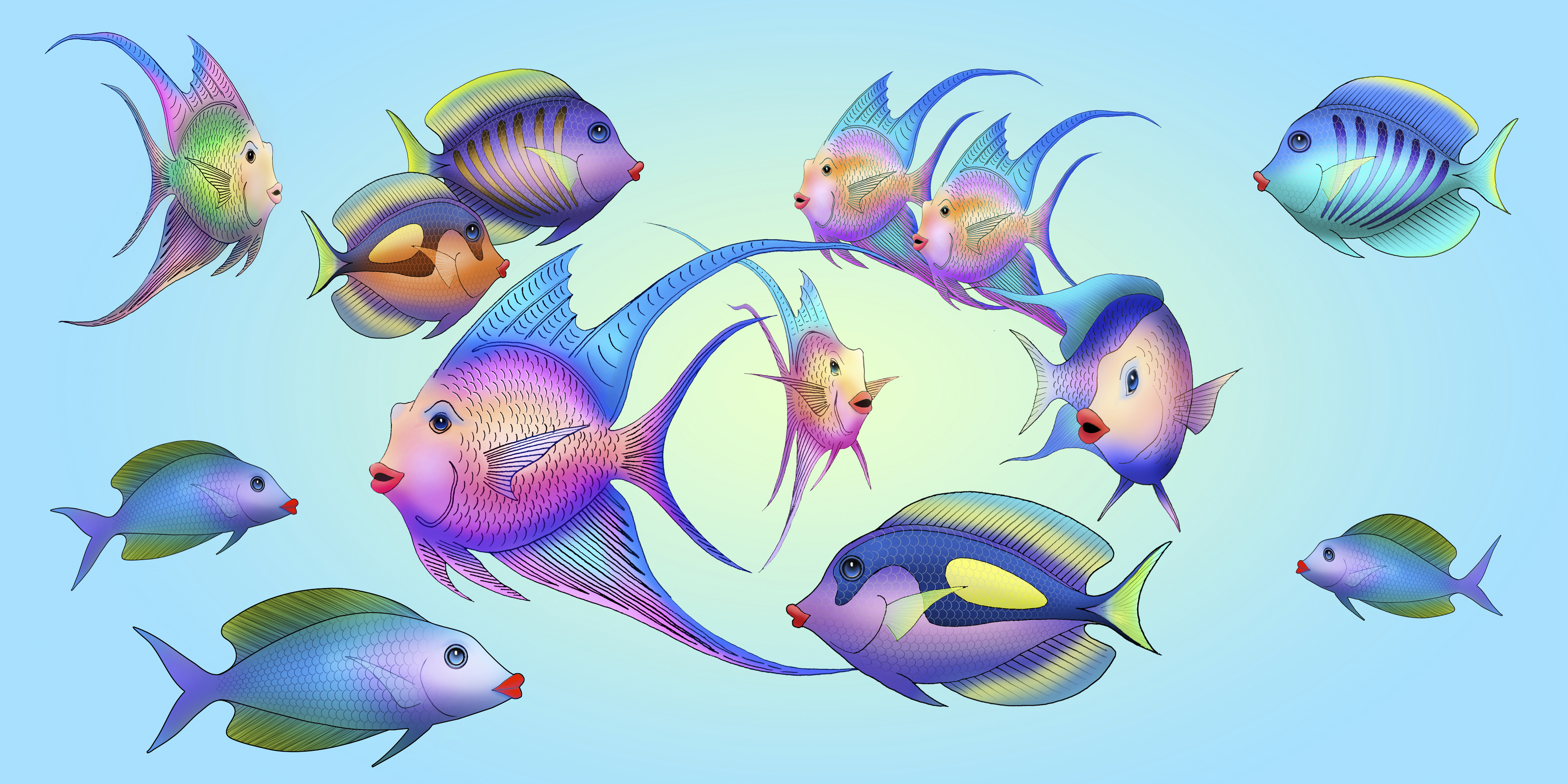 Fun Fish Wall Mural - Murals Your Way