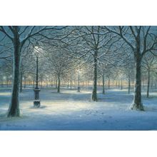 Winter Snow Scene in the Park Wall Mural