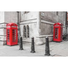 London Red Phone Booths Mural Wallpaper