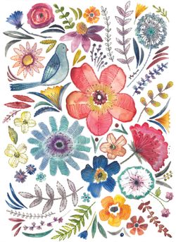 Embroidered-Florals-1-Wall-Mural