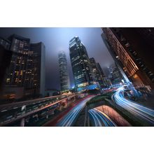 Hong Kong City Lights Wall Mural