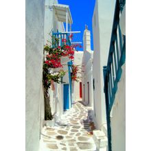 White Streets Of Mykonos Wall Mural