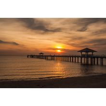 Pier At Silent Place Wall Mural