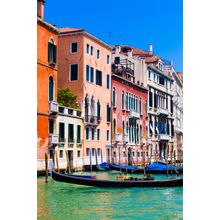 Boats In Venice Canal Wall Mural
