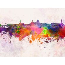 Florence Watercolor Skyline Wallpaper Mural