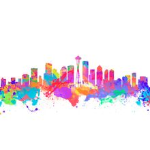 Watercolor Art Print Of Seattle Wall Mural