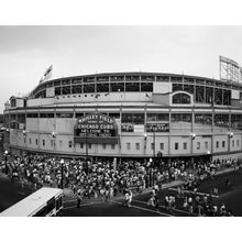 Baseball Fans Outside Wrigley Field Wall Mural