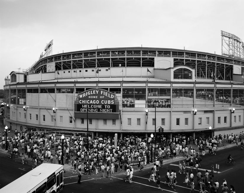 Baseball Fans Outside Wrigley Field Wall Mural Murals Your Way