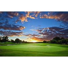 Sunset Over Golf Course Wall Mural