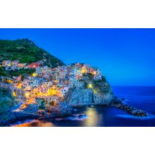 Beautiful Evening View of the Manarola Village Wall Mural