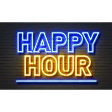Happy Hour Neon Sign Wall Mural