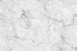 Realistic faux marble wallpaper with  light and dark grey veins running through classic white marble