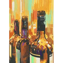 Colorful Painting Of Wine Bottles Wall Mural