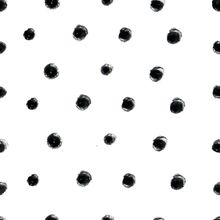 Black Polka Dot Pattern Wallpaper
