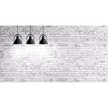 White Brick Wall With Lamps Wall Mural