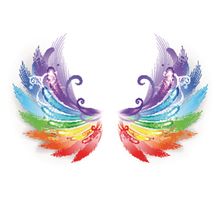 Rainbow Wings Wall Mural