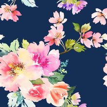 Watercolor Blooms Pattern Wallpaper