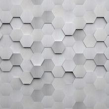 Brushed Metal Hexagon Mural Wallpaper