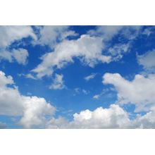 Puffy White Clouds Mural Wallpaper