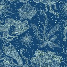 Mermaid Pattern Wallpaper Mural