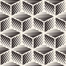 Black & White Geometric Cube Pattern Wallpaper