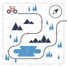 Cross Country Bicycle Map Wall Mural