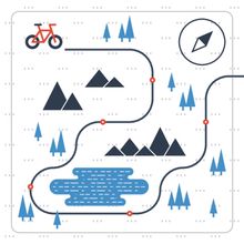 Cross Country Bicycle Map Wallpaper Mural
