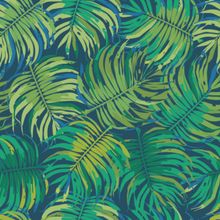 Turquoise Palm Leaf Pattern Wallpaper