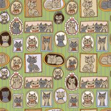 Cat Family Portrait Pattern Wallpaper