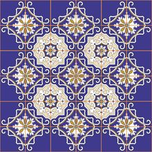 Blue Moroccan Tile Wallpaper
