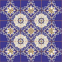 Blue Moroccan Tile Wallpaper